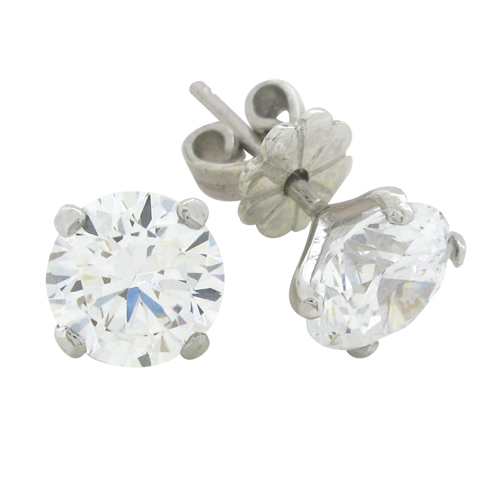 2ct brilliant cut diamond simulant stud earrings