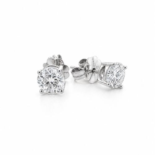 Solitaire Round (6mm) Stud Earrings