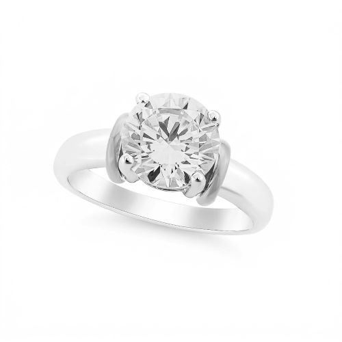 Solitaire Ring Round (8.5mm) with side bars