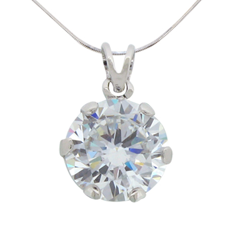 6ct Round Cut Diamond Solitaire Pendant
