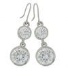 Brilliant 1.75 carat  6.5 millimeter with hanging 5 carat 9 millimeter Brilliant Diamond Simulant Hook Drop in sterling Silver 