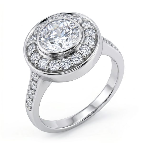 Halo Brilliant 2.5ct bezel set Dress Ring