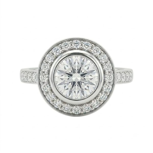 Halo Brilliant 2.5ct bezel set Dress Ring