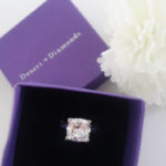 large carat solitaire ring in purple gift box by Desert Diamonds Ltd