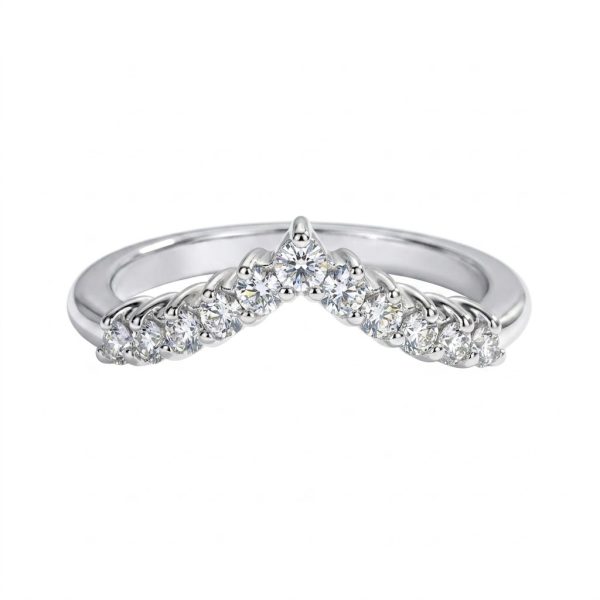 Half Eternity V-Shape Ring