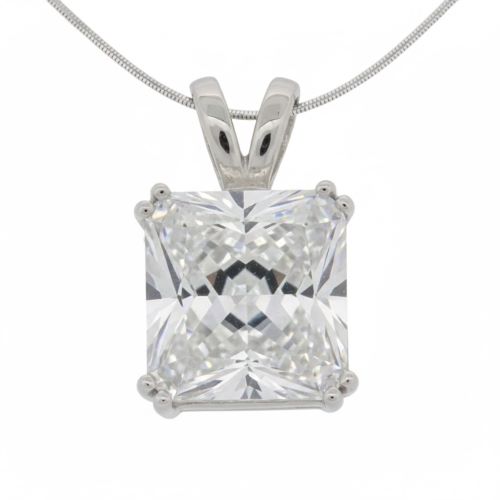 Solitaire Radiant cut (10x12mm) Double Prong Pendant