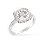 square Antique bezel set ring with sparkling diamond stone