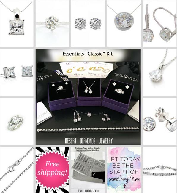 diamond jewelry promotional set of 10 pieces of diamond jewelry including rings, earrings and pendants