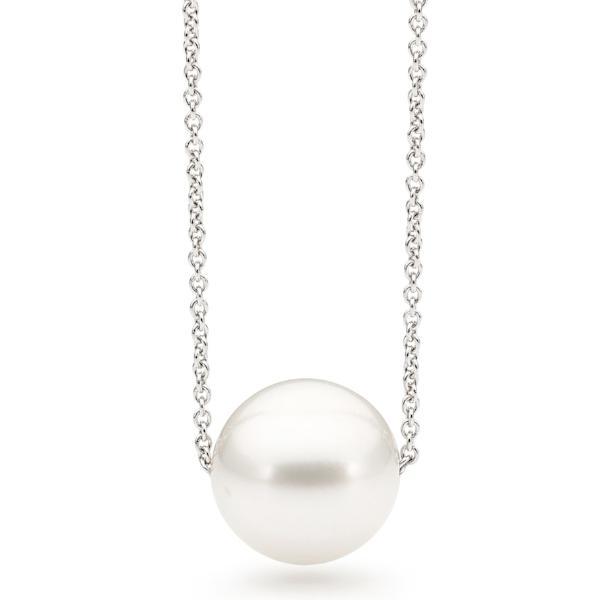 Modern White Fresh Water Pearl Float Necklace