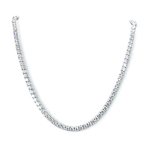 Tennis Necklace in Silver 925 with 18k white gold plating