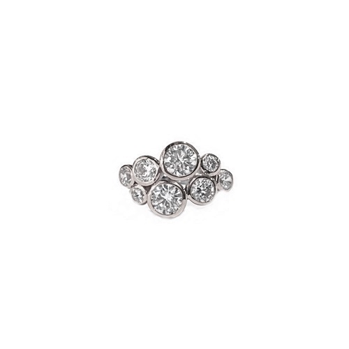 Sparkling Diamond Simulant Bubble Ring