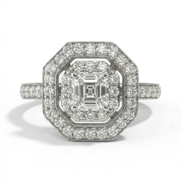 Asscher Cut Halo Ring