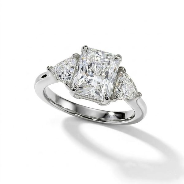 Radiant and Trillion Stone Ring