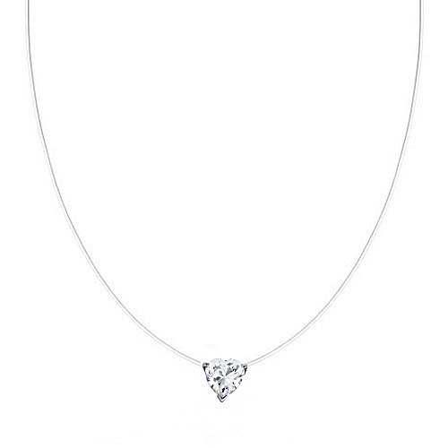 Share more than 67 heart necklace with floating diamond super hot - POPPY