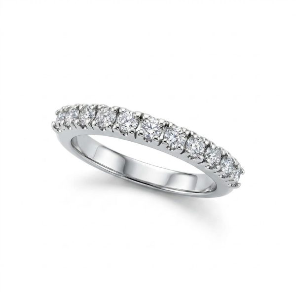  Round Cut Prong Set Half Eternity Ring