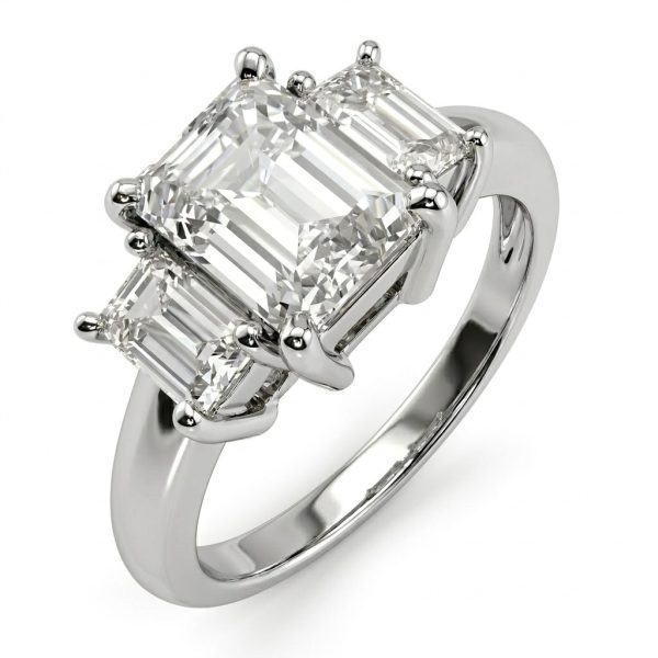 Ring 3 Emerald cut (6x8mm) and (3x5mm)