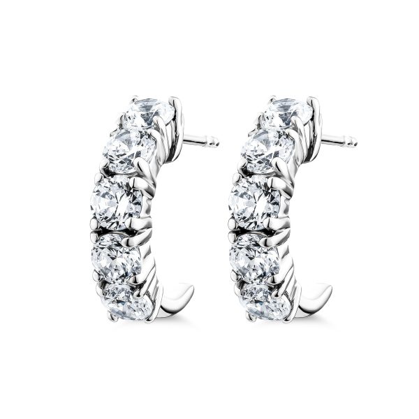 Earring Semi Hoop 5-stone (4mm)