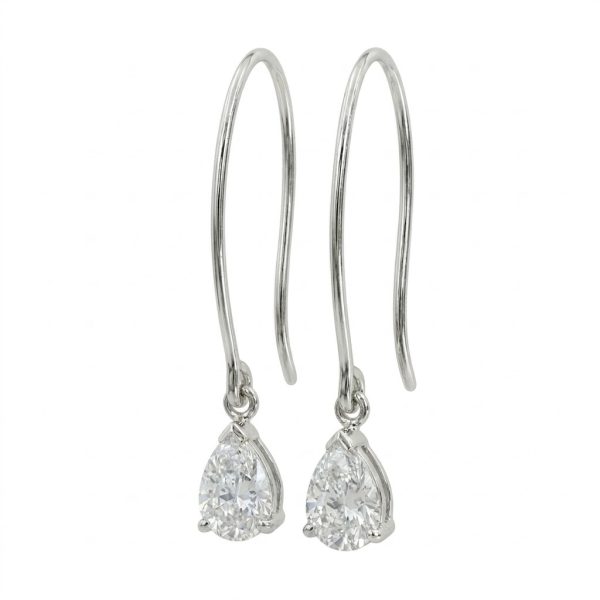 Earring French Hook with Teardrop Cut Drop