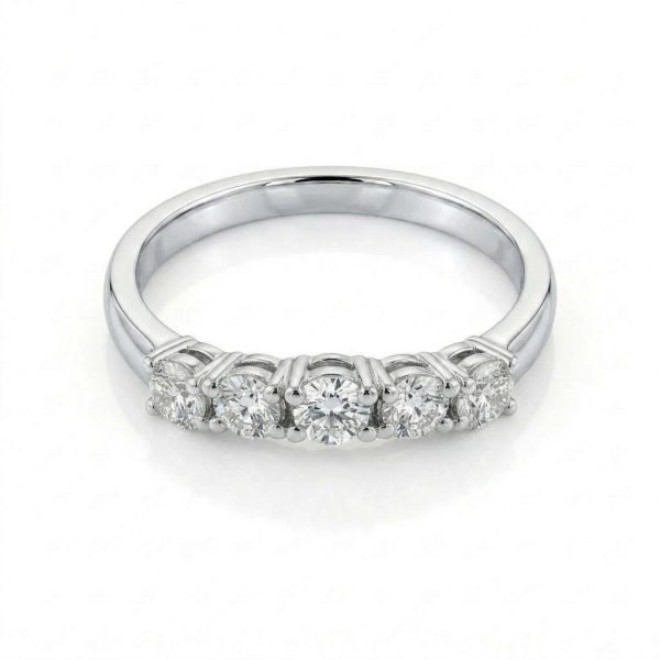 5-stone Round Ring Straight Cross Design