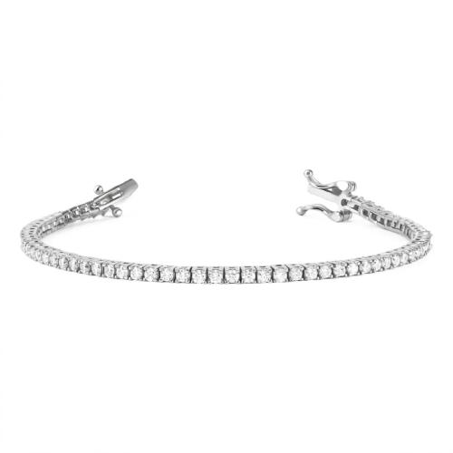 2mm. Tennis Bracelet, Brilliant Cut, Prongs Set, L= 7"