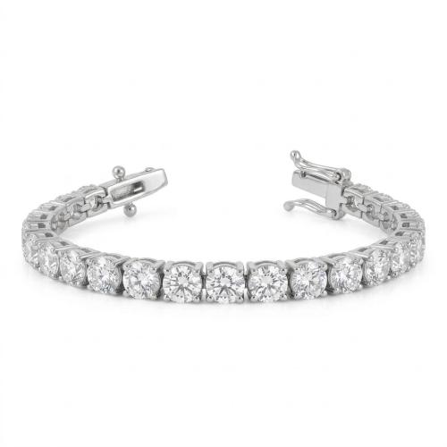 4mm. Tennis Bracelet, Brilliant Cut, Prongs Set, L=6.5"