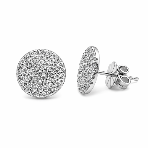 Pave Disc, Stud Earring
